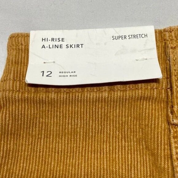 American Eagle Women's Skirt Corduroy Size 12 Golden Brown High Rise A-Line NWT - Picture 4 of 14